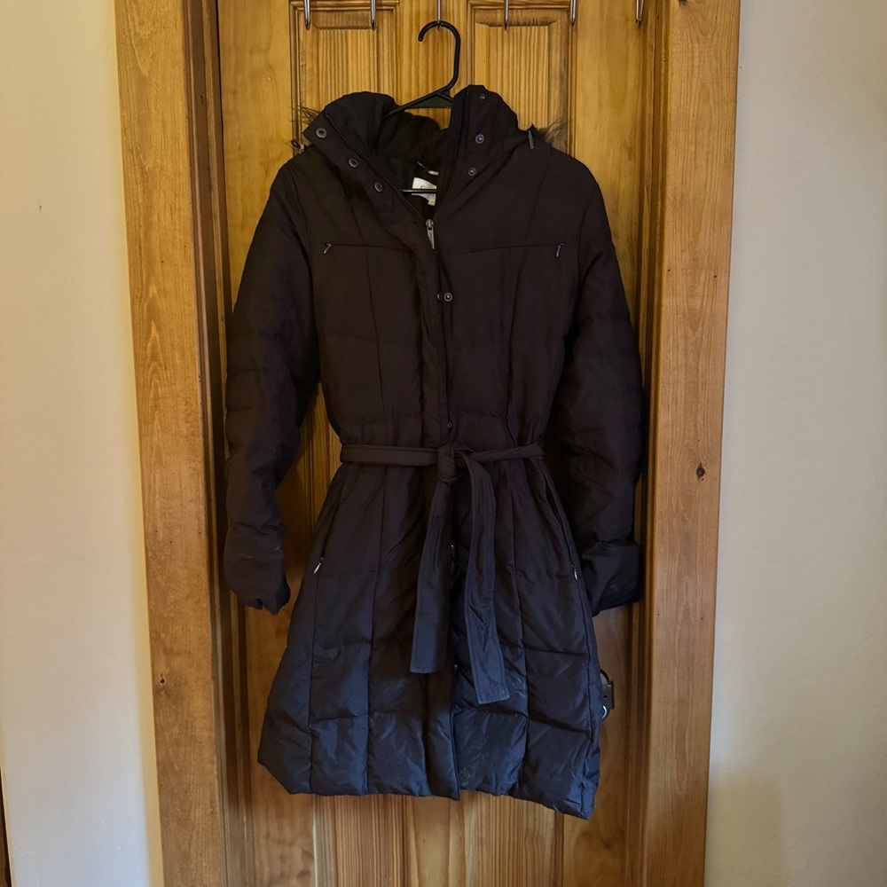 Calvin Klein - Woman’s Brown Longlined Belted Puffer Coat